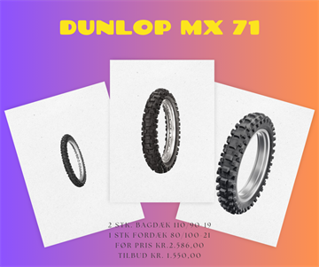 Dunlop Geomax MX 53 - 2 stk. bagdæk 100/90-19 og 1 stk. fordæk 80/100-21